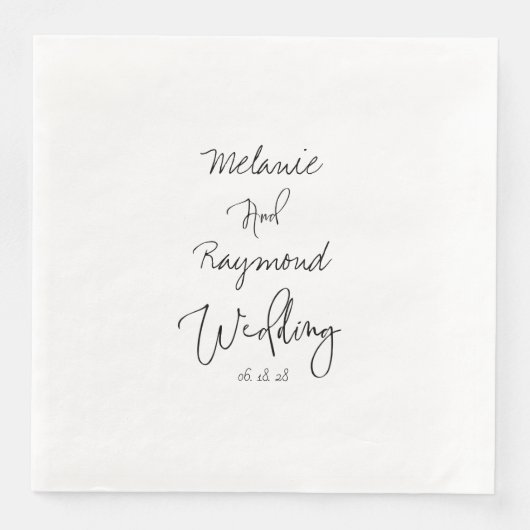 Serviette En Papier Mariage manuscrit 8" Carré dîner Napkins (Devant)