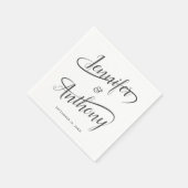 Serviette En Papier Mariage manuscrit fantaisiste (Coin)