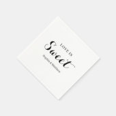Serviette En Papier Mariage manuscrit noir et blanc (Coin)