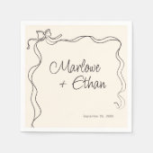 Serviette En Papier Mariage manuscrit Quirky Bow Frame (Devant)