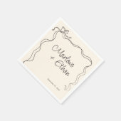 Serviette En Papier Mariage manuscrit Quirky Bow Frame (Coin)