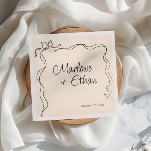 Serviette En Papier Mariage manuscrit Quirky Bow Frame
