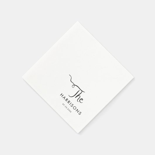 Serviette En Papier Mariage manuscrit Whimsical (Coin)