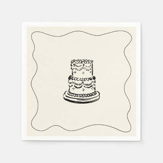 Serviette En Papier Mariage maquis rétro manuscrit (Devant)