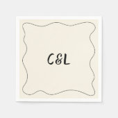 Serviette En Papier Mariage maquis rétro manuscrit (Devant)