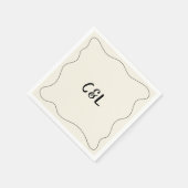 Serviette En Papier Mariage maquis rétro manuscrit (Coin)