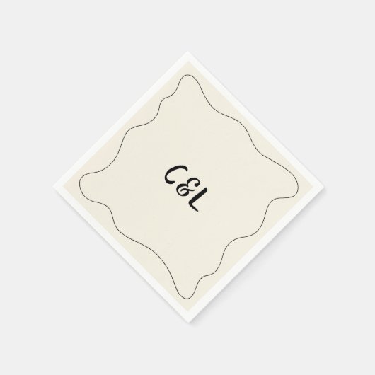 Serviette En Papier Mariage maquis rétro manuscrit (Coin)