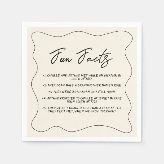 Serviette En Papier Mariage maquis rétro manuscrit (Devant)