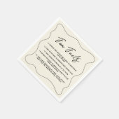 Serviette En Papier Mariage maquis rétro manuscrit (Coin)