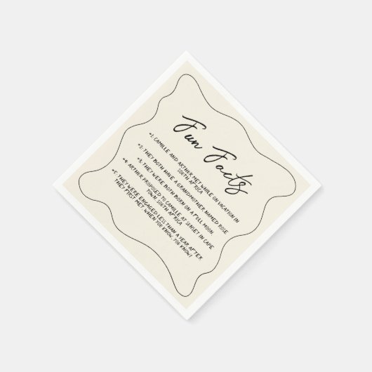 Serviette En Papier Mariage maquis rétro manuscrit (Coin)