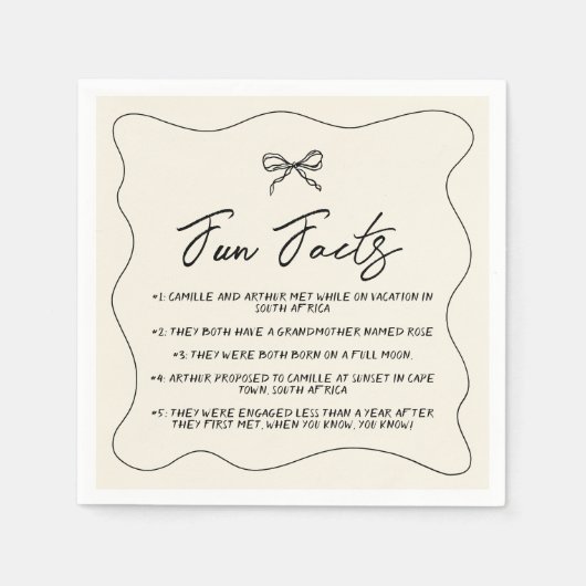 Serviette En Papier Mariage maquis rétro manuscrit (Devant)