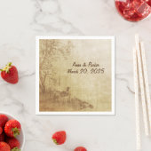 Serviette En Papier mariage mariage-automne avec faisans (En situation)