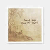 Serviette En Papier mariage mariage-automne avec faisans (Devant)