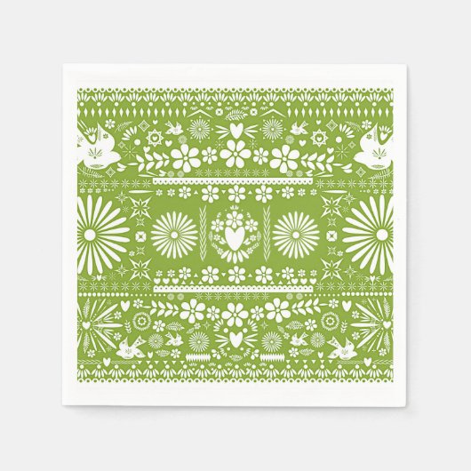 Serviette En Papier Mariage Mariage vert Picado Lime Avocado (Devant)