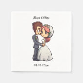 Serviette En Papier Mariage marié et marié (Devant)