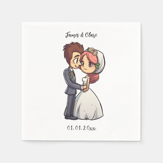 Serviette En Papier Mariage marié et marié (Devant)