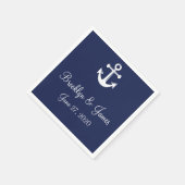 Serviette En Papier Mariage marin bleu marine serviettes avec Ancre (Coin)