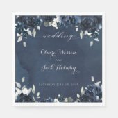 Serviette En Papier Mariage Marine Peony Carré Luncheon Napkins (Devant)