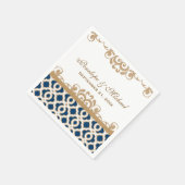 Serviette En Papier Mariage Marocain Marine et Gold (Coin)