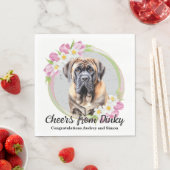 Serviette En Papier Mariage Mastiff Chien Anglais Avec Photo (En situation)