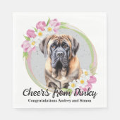 Serviette En Papier Mariage Mastiff Chien Anglais Avec Photo (Devant)