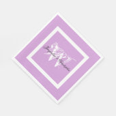 Serviette En Papier Mariage Mauve Moderne Chic Monogramme Noms Papier (Coin)