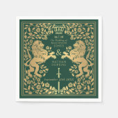 Serviette En Papier Mariage médiéval Green Royal Lion (Devant)