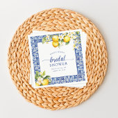 Serviette En Papier Mariage Méditerranéen aux Citrons Bleus
