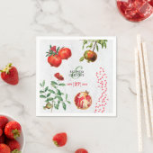 Serviette En Papier Mariage méditerranéen de la grenade rouge (En situation)