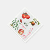 Serviette En Papier Mariage méditerranéen de la grenade rouge (Coin)