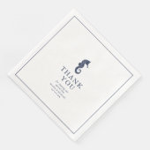 Serviette En Papier Mariage Merci Vague Bleue V2 ID836 (Coin)