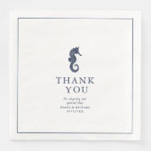 Serviette En Papier Mariage Merci Vague Bleue V2 ID836 (Devant)