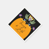 Serviette En Papier Mariage mexicain des fleurs folkloriques | Citroui (Coin)