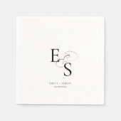 Serviette En Papier Mariage minimal chic Napkin (Devant)