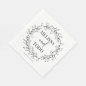 Serviette En Papier Mariage minimal de serrure et de feuille (Coin)