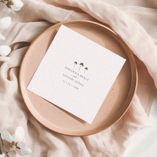 Serviette En Papier Mariage minimal Élégant Tropical Palm Tree