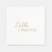 Serviette En Papier Mariage minimal Gold Modern (Devant)