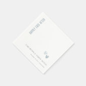 Serviette En Papier Mariage minimal Pastel Dusky Blue Hearts (Coin)