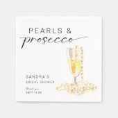 Serviette En Papier Mariage minimal personnalisé perles et Prosecco (Devant)
