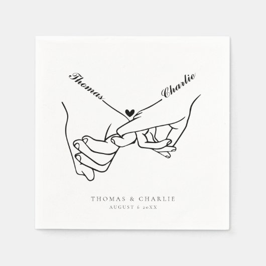 Serviette En Papier Mariage minimal simple (Devant)