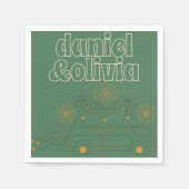 Serviette En Papier Mariage minimal Vosvos vert (Devant)