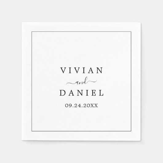 Serviette En Papier Mariage minimaliste (Devant)