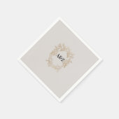 Serviette En Papier Mariage minimaliste beige (Coin)