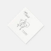 Serviette En Papier Mariage minimaliste blanc super mignon (Coin)