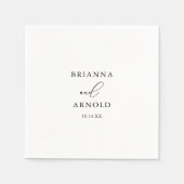 Serviette En Papier Mariage minimaliste chic classique Napkin (Devant)