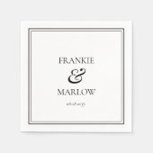 Serviette En Papier Mariage Minimaliste Chic Personnalisé (Devant)