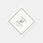 Serviette En Papier Mariage Minimaliste Chic Personnalisé (Coin)