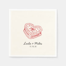 Mariage minimaliste cœur rouge fantaisiste