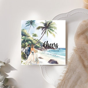 Serviette En Papier Mariage minimaliste de destination de plage d'été