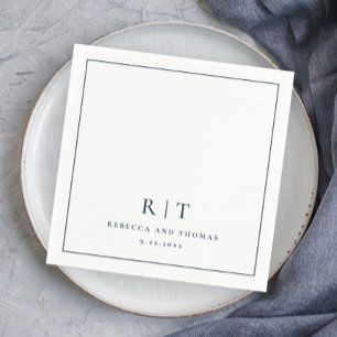 Serviette En Papier Mariage minimaliste de monogramme moderne